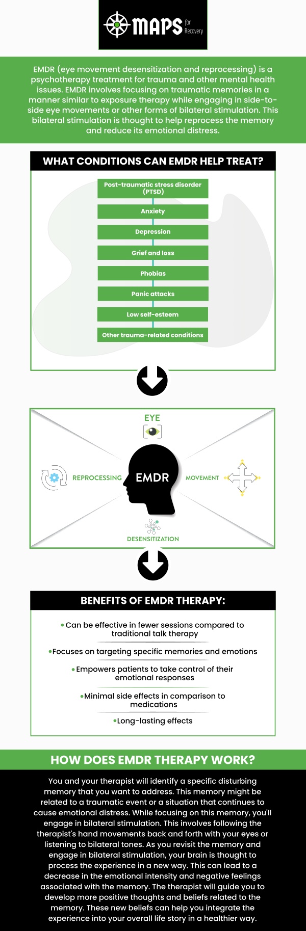 Addiction treatment often requires more than addressing physical dependence alone. For many individuals, underlying emotional wounds, unresolved trauma, or painful memories drive the compulsive behaviors associated with substance use disorders. EMDR therapy has become an increasingly recognized and evidence-supported therapeutic approach that can help break this cycle. By targeting how the brain processes distressing experiences, EMDR therapy offers a structured way to reduce emotional pain, heal trauma, and support long-term recovery goals for people struggling with addiction. For more information, contact us or book an appointment online. We are conveniently located at 13809 Research Blvd, Stu 500, Austin, Texas 78750.